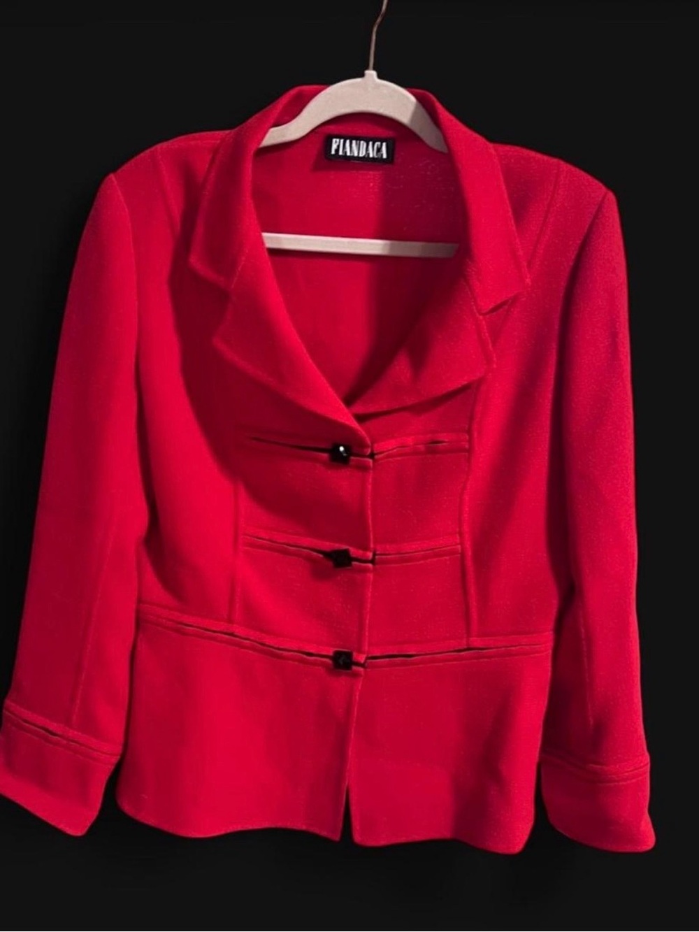 Women's vintage red power blazer - 100% wool